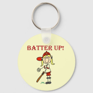 Meisje Batter Up T-shirts en cadeaus Sleutelhanger