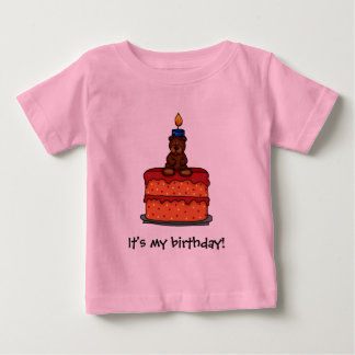 meisje beer op Verjaardagstaart T-shirt