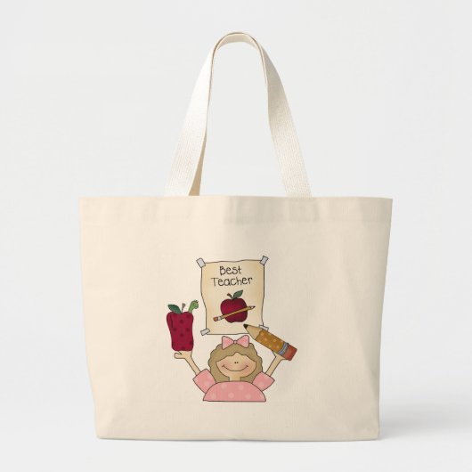 Meisje beste leraar grote tote bag (Voorkant)