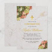 Meisje Bevestiging Bloem Marmer Anjers Schrift Kaart (Voorkant / Achterkant)