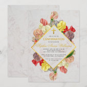 Meisje Bevestiging Goud Marmer Zoete Erwten Bloeme Kaart (Voorkant / Achterkant)