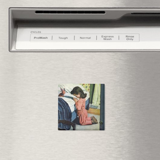 Meisje bidt in Bedtime, het gebed van de Heer Magneet (Insitu (Vaatwasser))