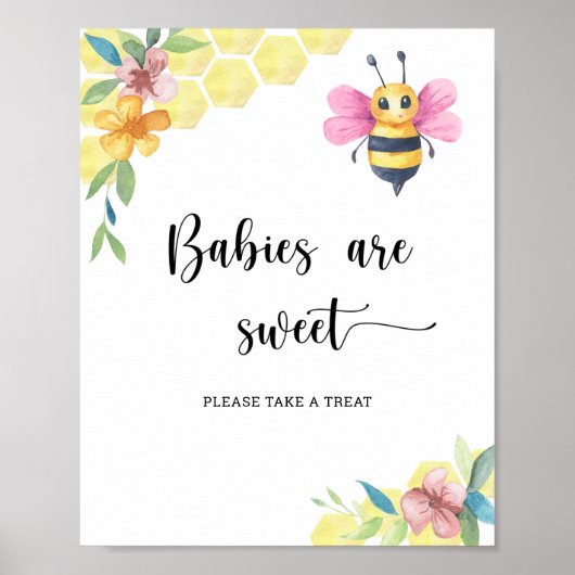 Meisje bij - baby's zijn lief poster (Voorkant)