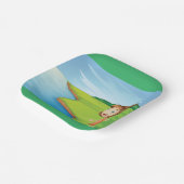 Meisje bij de rivier papieren bordje (Gebogen)