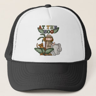 Meisje bij de zoo-overhemden en -cadeautjes trucker pet