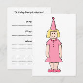 Meisje bij een feest. kaart (Voorkant / Achterkant)