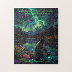 Meisje bij rivier stilte tijd legpuzzel