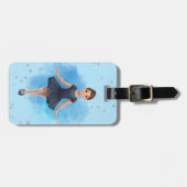 Meisje Blauwe balletdanseres Bagagelabel (Voorkant horizontaal)