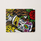 Meisje Bloem Suiker Schedel Legpuzzel (Horizontaal)