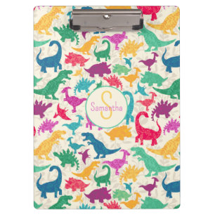Meisje Bloemen Dinosaurus Silhouet Meisjes Klembord
