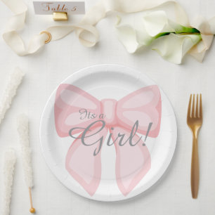 Meisje bloemen eenvoudig baby shower botanische ro papieren bordje