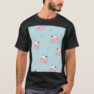 Meisje Bloemen: Hand-getrokken Vintage T-shirt