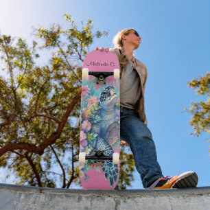 Meisje Bloemen Zee Schildpad Deck Skateboard