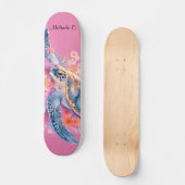 Meisje Bloemen Zee Schildpad Deck Skateboard (Voorkant)