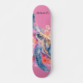 Meisje Bloemen Zee Schildpad Deck Skateboard (Voorkant)