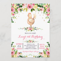 Meisje boerderij koe verjaardagsuitnodiging