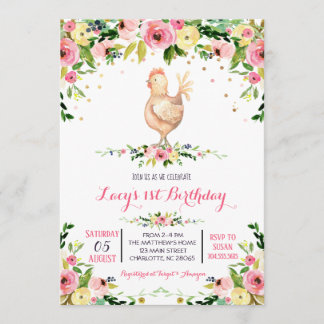 Meisje boerderij koe verjaardagsuitnodiging kaart