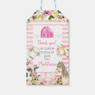 Meisje Boerderij op zaterdag Cadeaulabel