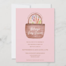 Meisje Boeremarkt Baby Shower Uitnodiging