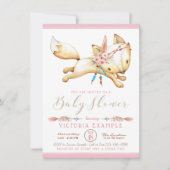 Meisje Boho Fox Baby Shower Uitnodigingen (Voorkant)