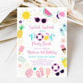 Meisje Boho Pool Party Verjaardag Kaart