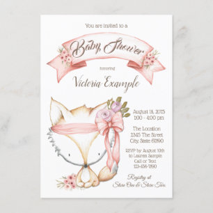 Meisje Boho Vos Baby Shower Uitnodigingen