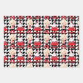 Meisje Boom/Rode Wagon Plaid Kerst Wrapping Papier Inpakpapier Vel (Voorkant)