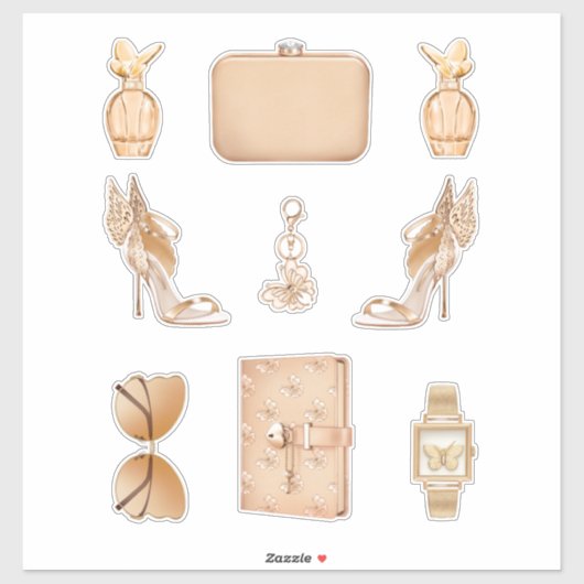 Meisje Boss Decals Hoge Mode Roos Gouden Stickers (Vel)