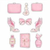 Meisje Boss Decals Hoge Mode Roze Bling Stickers (Voorkant)