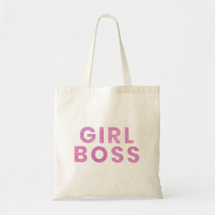 Meisje Boss Glitter Paarse Modern Girly Chic Tote Bag