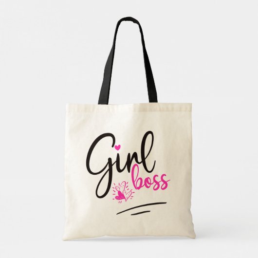 Meisje boss Stijlvol script hoort roze zwart Tote Bag (Achterkant)