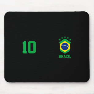 Meisje Brazilië Vlag Braziliaanse trots voetbalshi Muismat