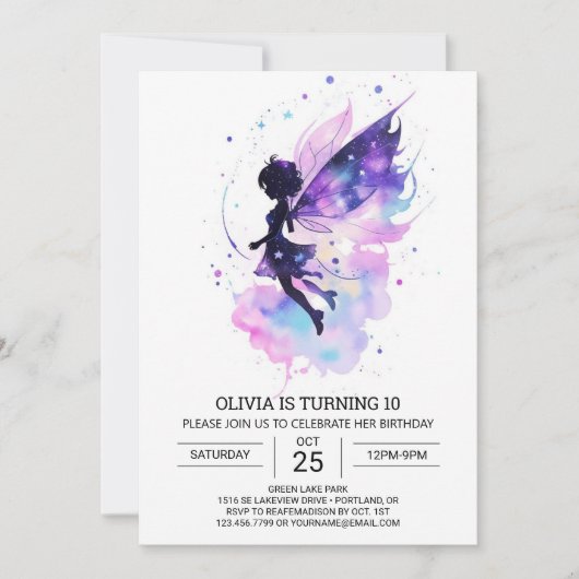 Meisje Charming Fairy Verjaardag Kaart (Voorkant)