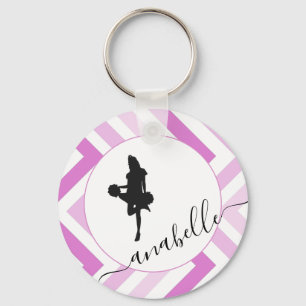  meisje Cheerleader Pink Girly Cheer Theme Sleutelhanger