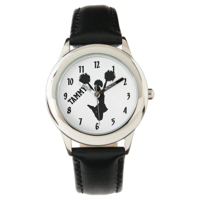 Meisje Cheerleader Silhouette Custom Watch Horloge (Voorkant)