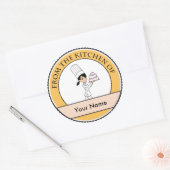 Meisje Chef Print Ronde Sticker (Envelop)