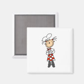 Meisje Chef Stick Figuur Magneten (Voorkant / Achterkant)