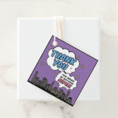 Meisje Comic Book Style Superhero Verjaardag Dank  Bedankjes Labels (In situ)