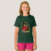  meisje dansen met kerstboom t-shirt (Voorkant volledig)