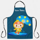 Meisje dansen onder de regen schort (Voorkant)