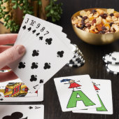 Meisje Dansen op Groene Brief Een Leuk Alfabet Pokerkaarten (Insitu)