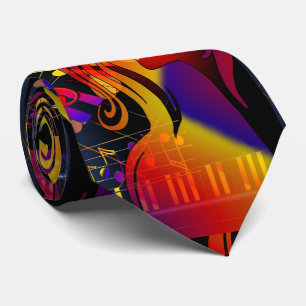 Meisje dansen op muziek notitie achtergrond grote stropdas