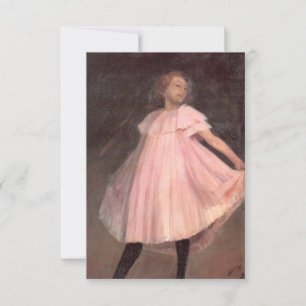 Meisje danser in een roze jurk kaart