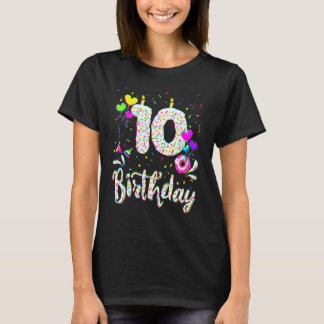 Meisje dat 10 jaar wordt   10 jaar oud Verjaardag  T-shirt
