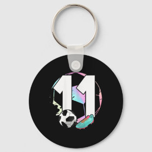 Meisje dat 11 jaar wordt Voetbalster Voetbal 11 Ja Sleutelhanger