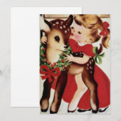 meisje dat Baby kerstmis borstkus Feestdagenkaart (Voorkant / Achterkant)