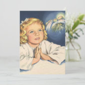 Meisje dat bidt tot Jezus Christus, Gebeden voor h Kaart (Staand voorkant)