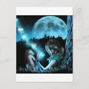 Meisje dat botervlies maakt briefkaart