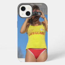 "Meisje dat door telescoop kijkt telefoonhoesje