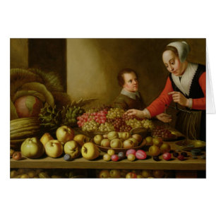 Meisje dat druiven verkoopt